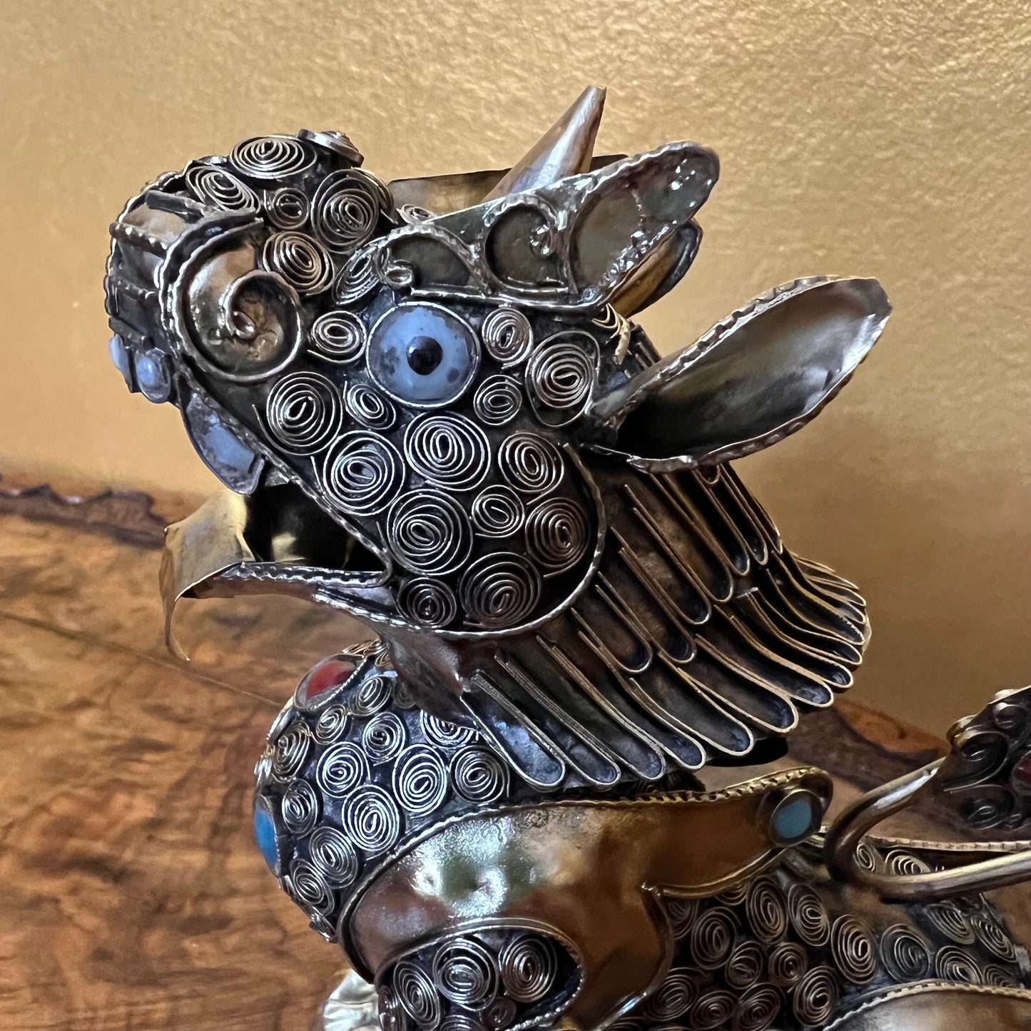 Antique Brass Foo Dog Dragon