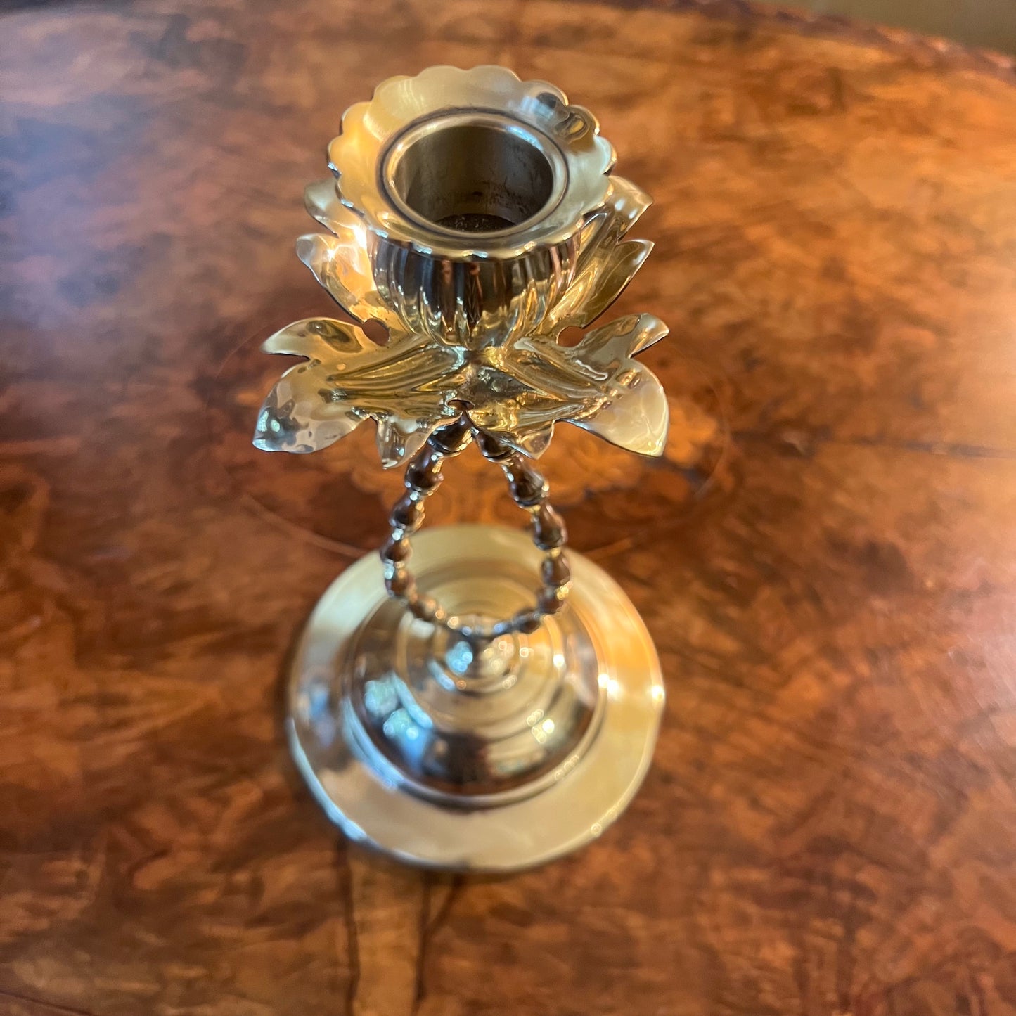 Antique Brass Rose Style Candlestick