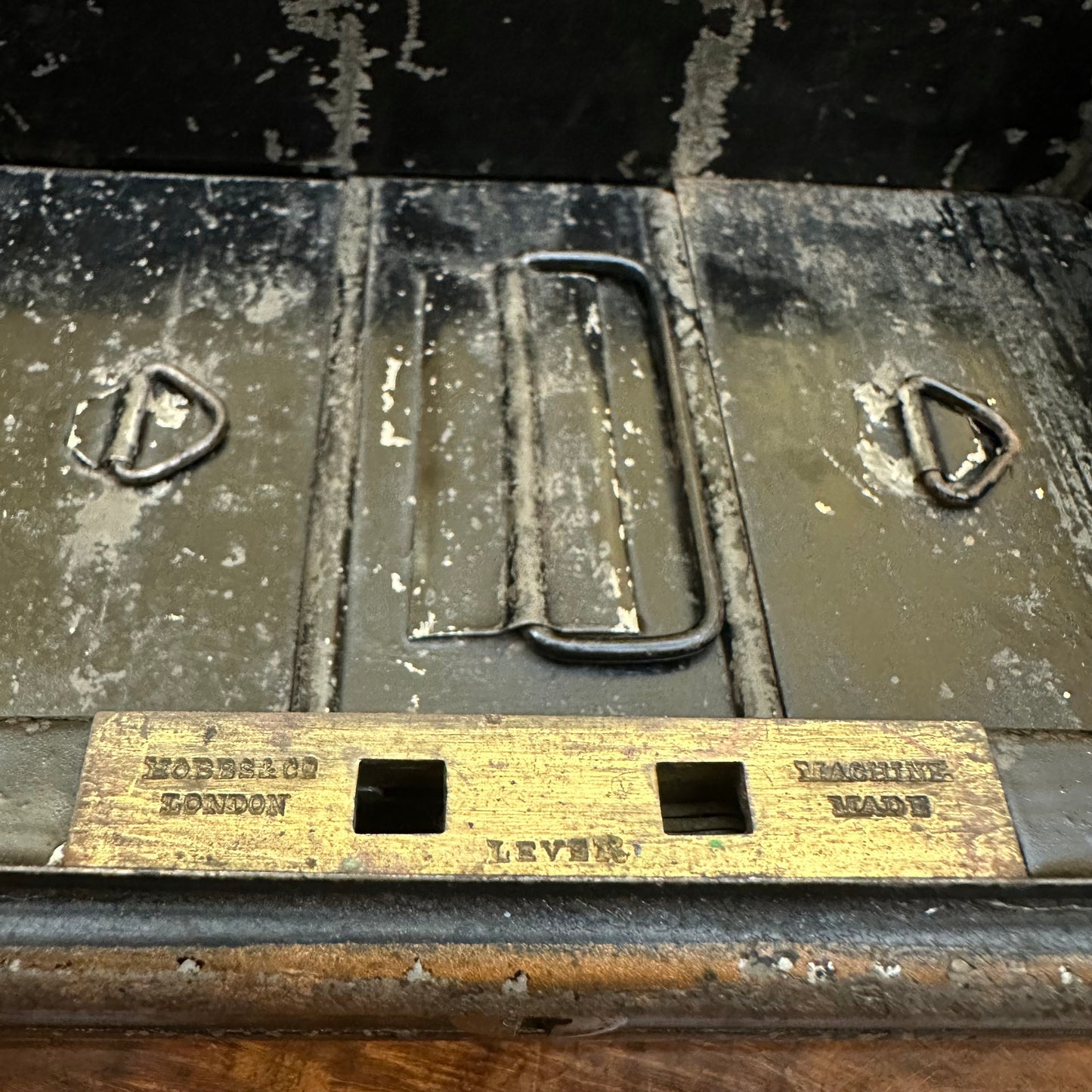 Antique Metal Bank Storage Box