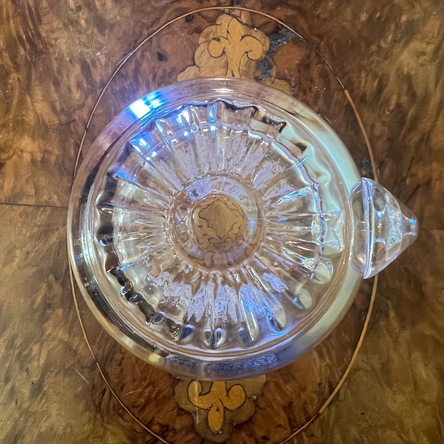 Antique Stuart Crystal Etched Grapes