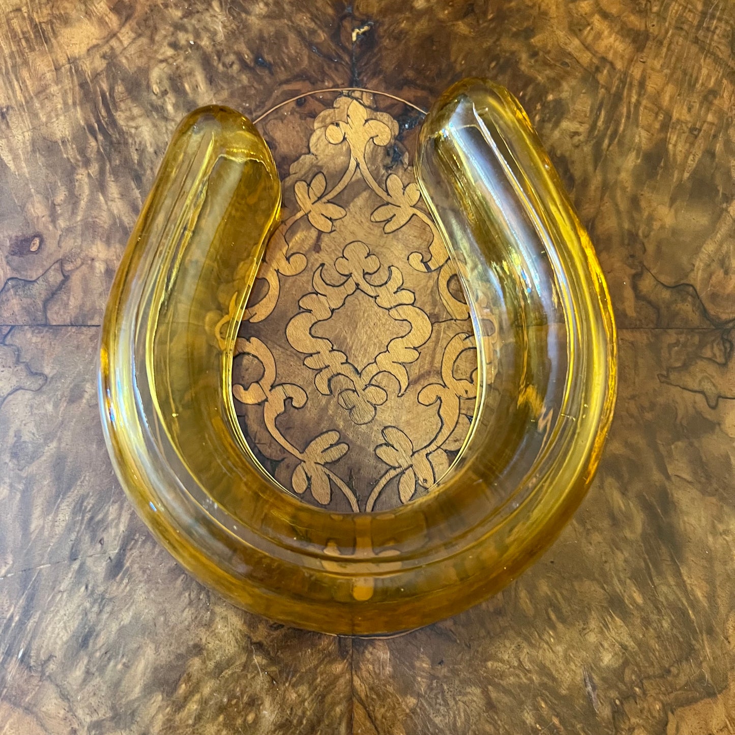 Art Deco Amber Horseshoe Vase