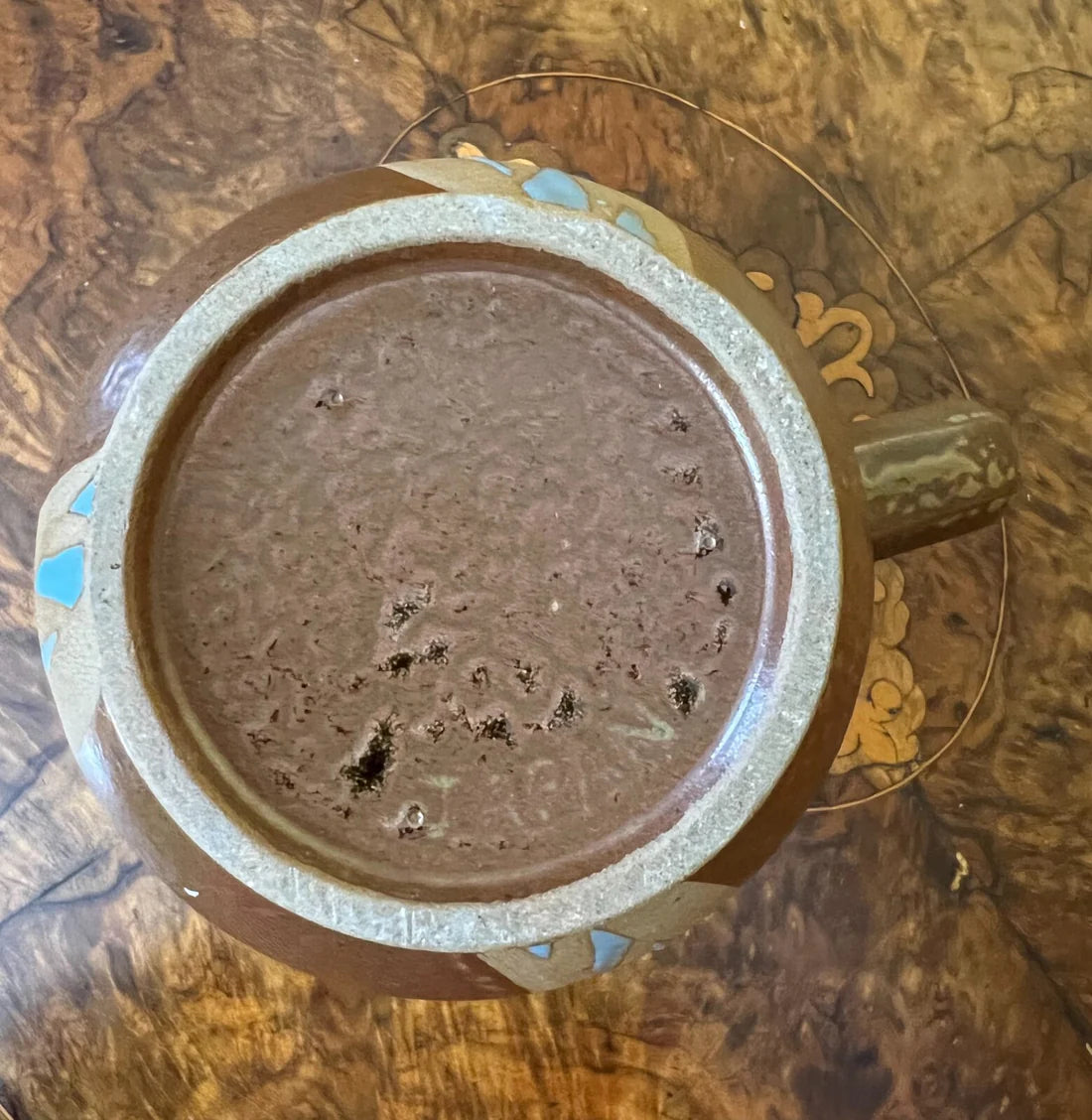 Blue Stripe Brown Ceramic Mug