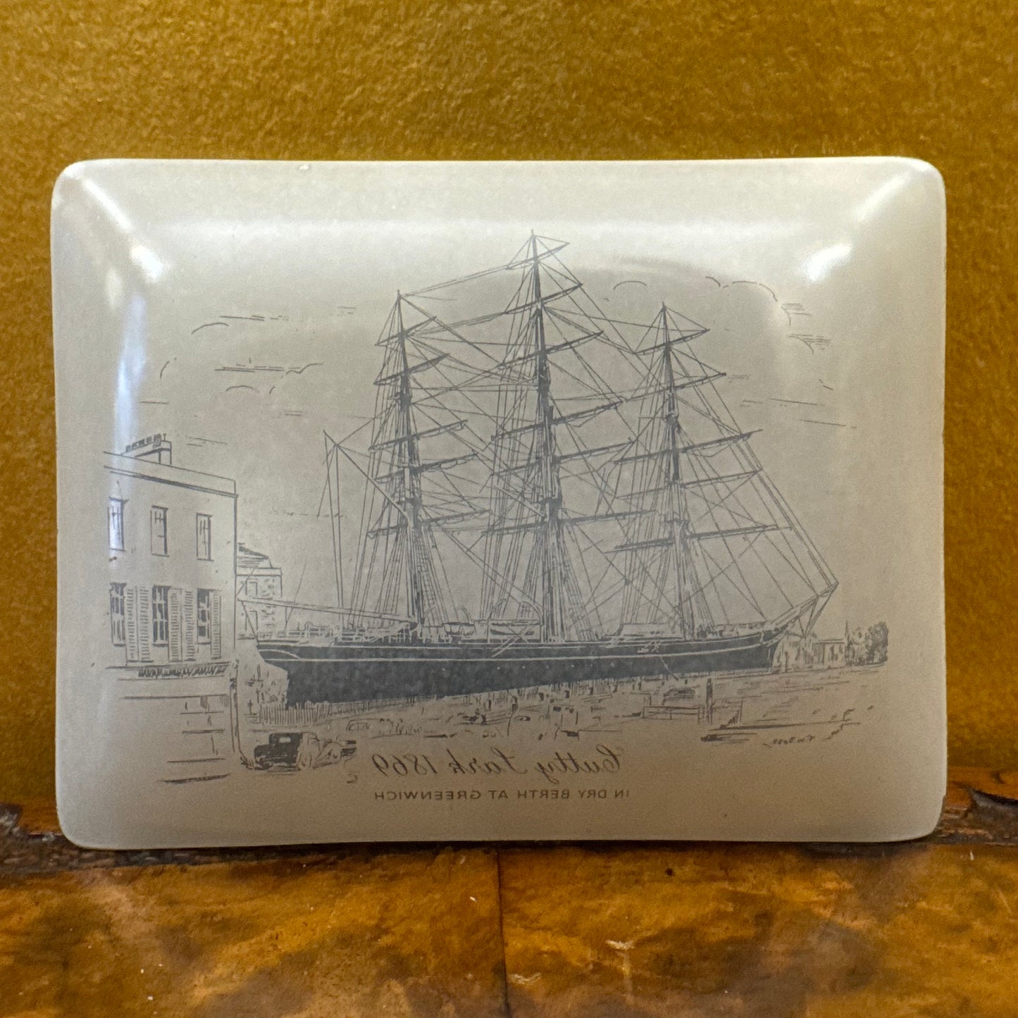 Cutty Sark Clipper Ship 1869 Glass Tray