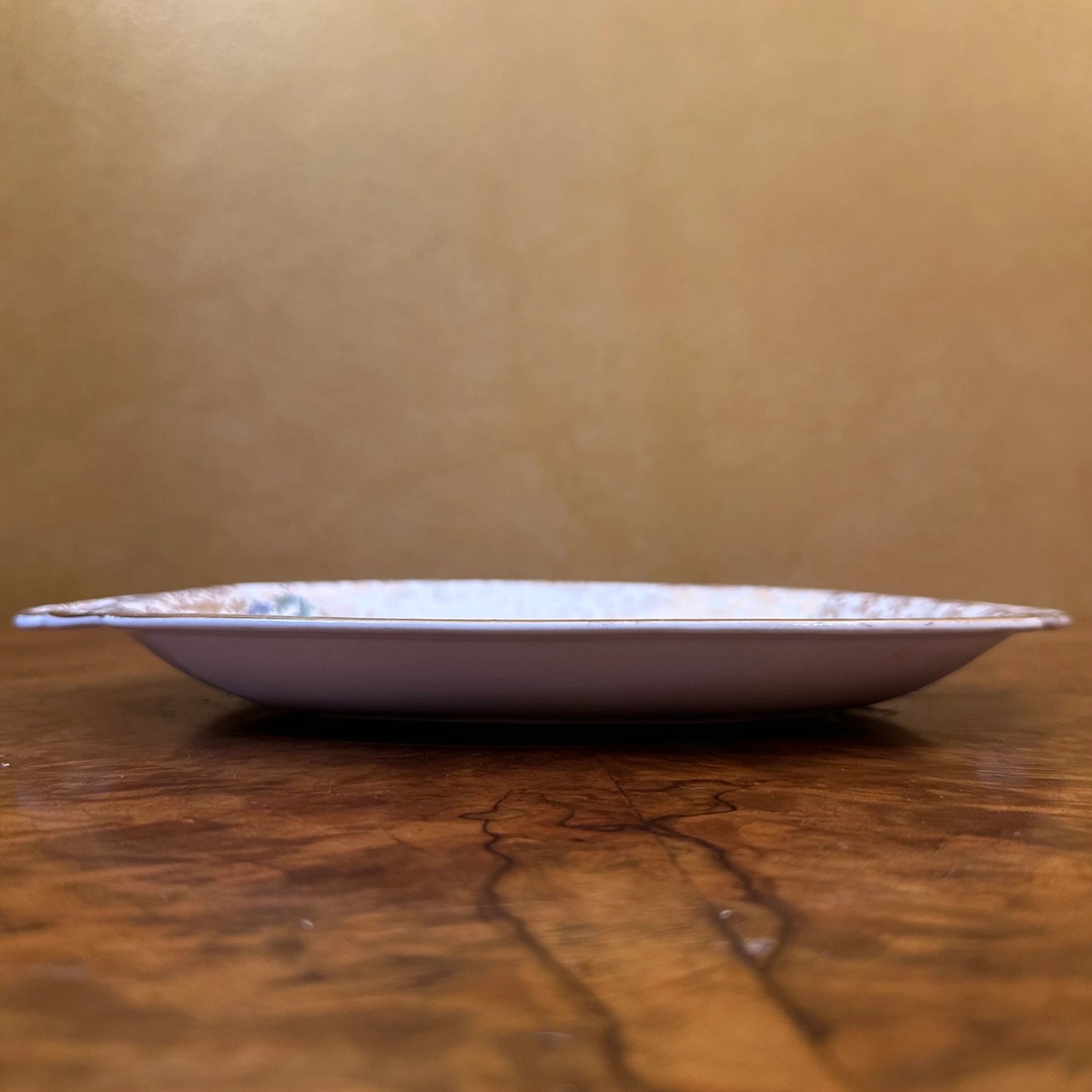 Vintage Empire Crinoline Lady Gold Chintz Pattern Dish