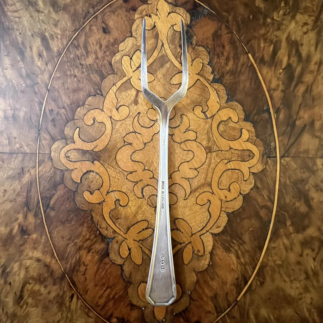 Vintage English Silver Plated Bread or Meat Fork
