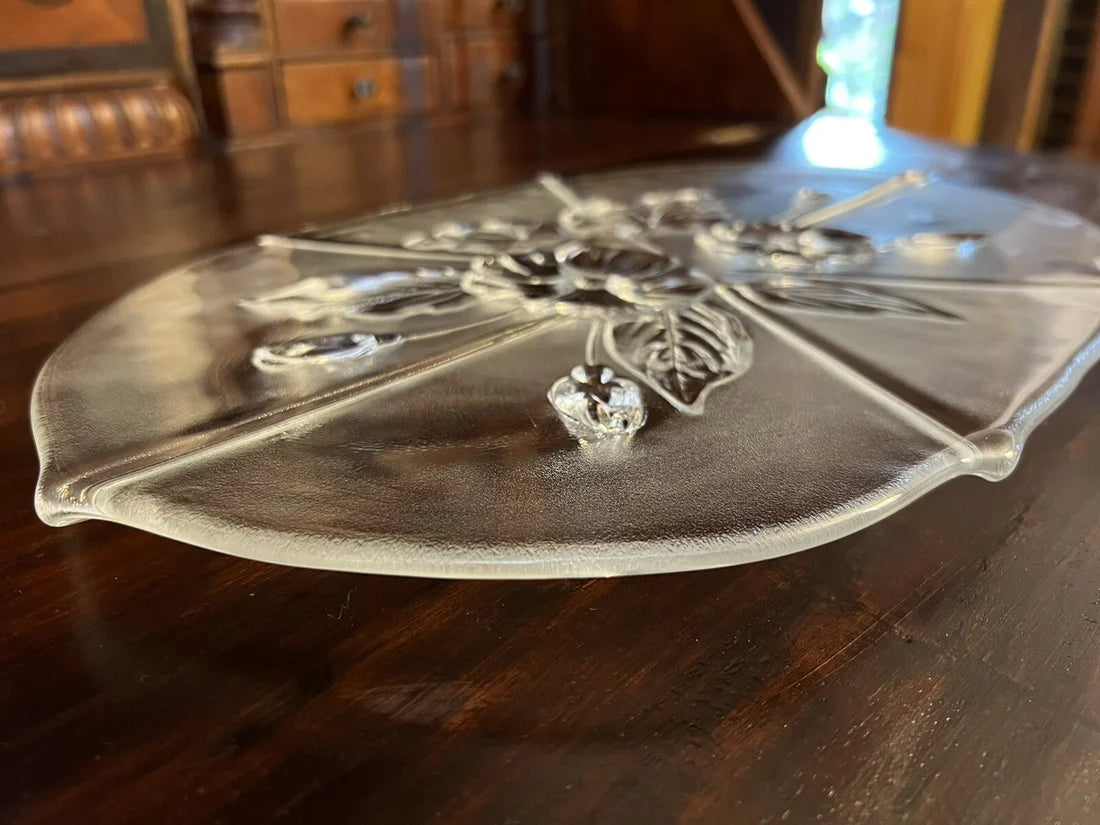 Vintage Floral Glass Detail Platter