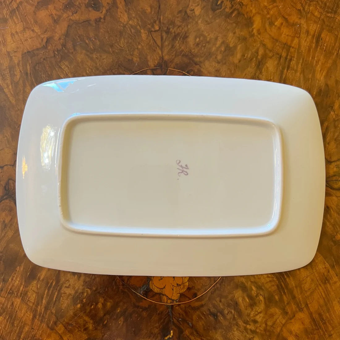 Hand Painted Floral Print Rectangle Platter
