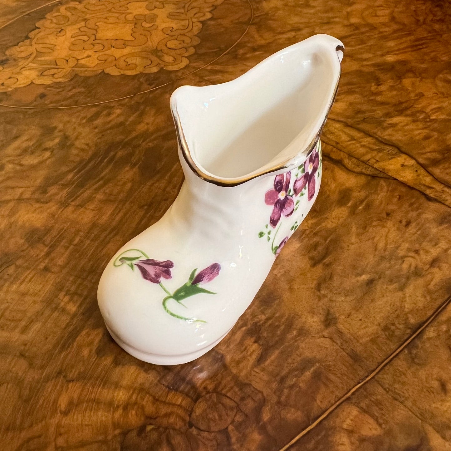 Floral Violet Print Porcelain Shoe