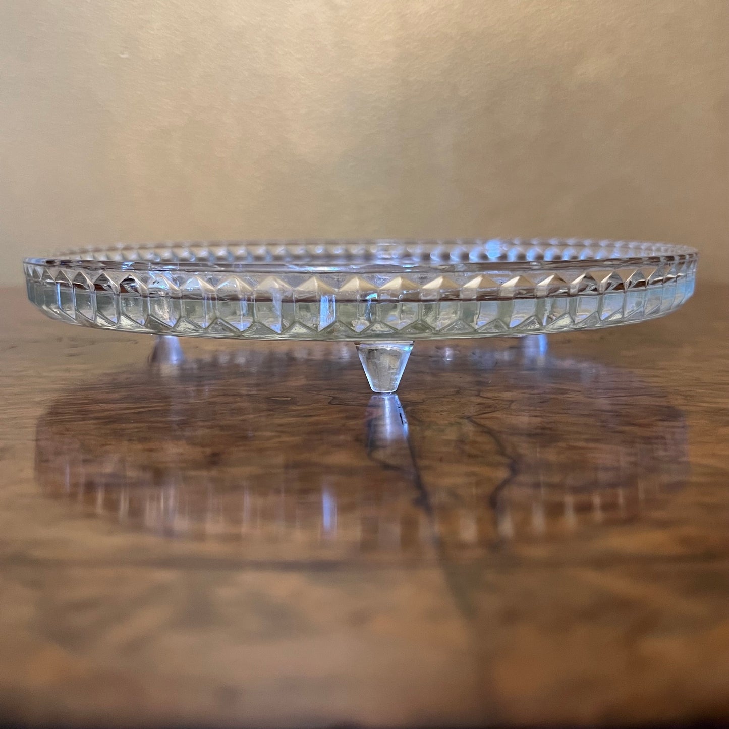 Glass Cake Plate Vintage