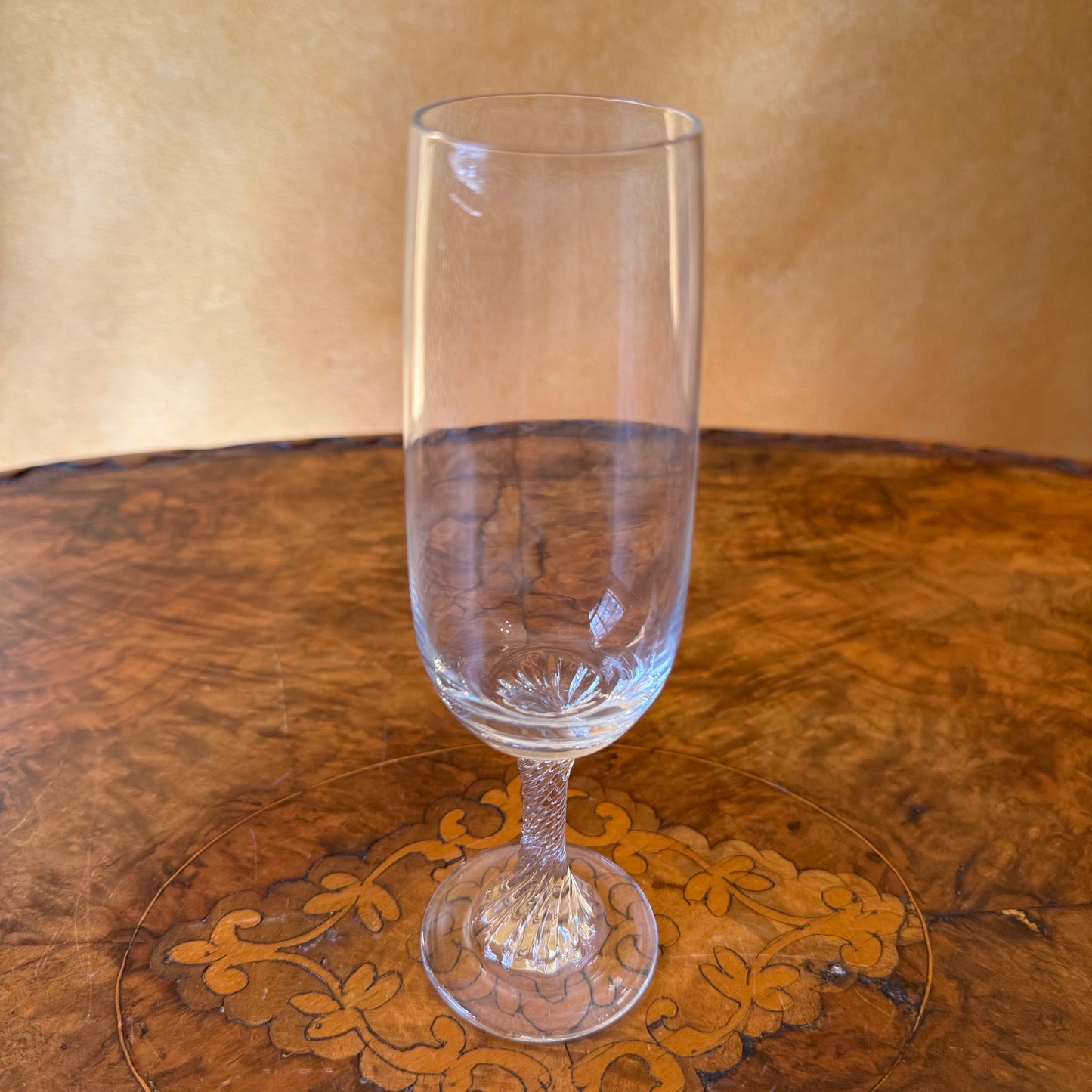 Glass Twist Stem Champagne Flutes Set