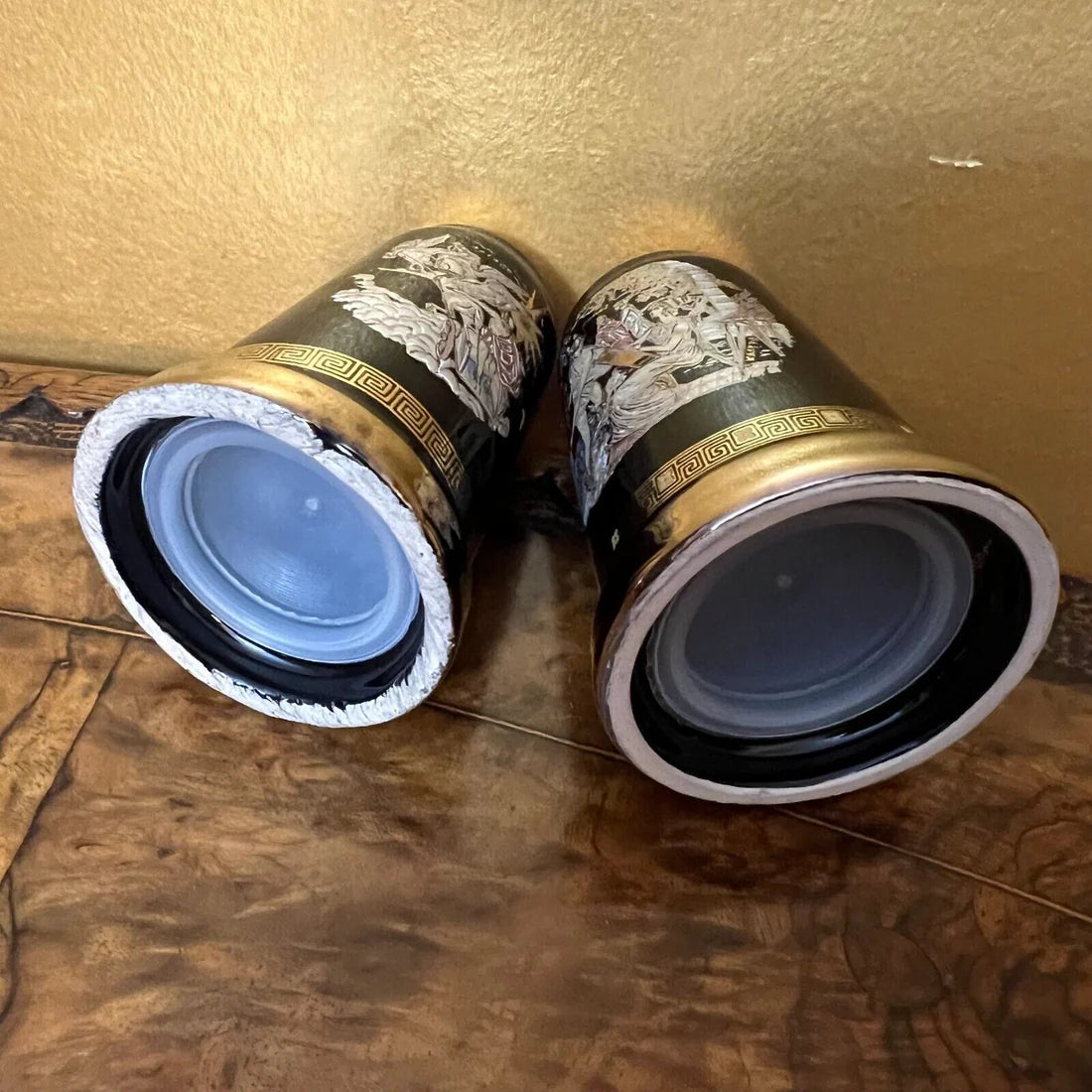 Vintage Greece 24k Gold Salt & Pepper Shaker
