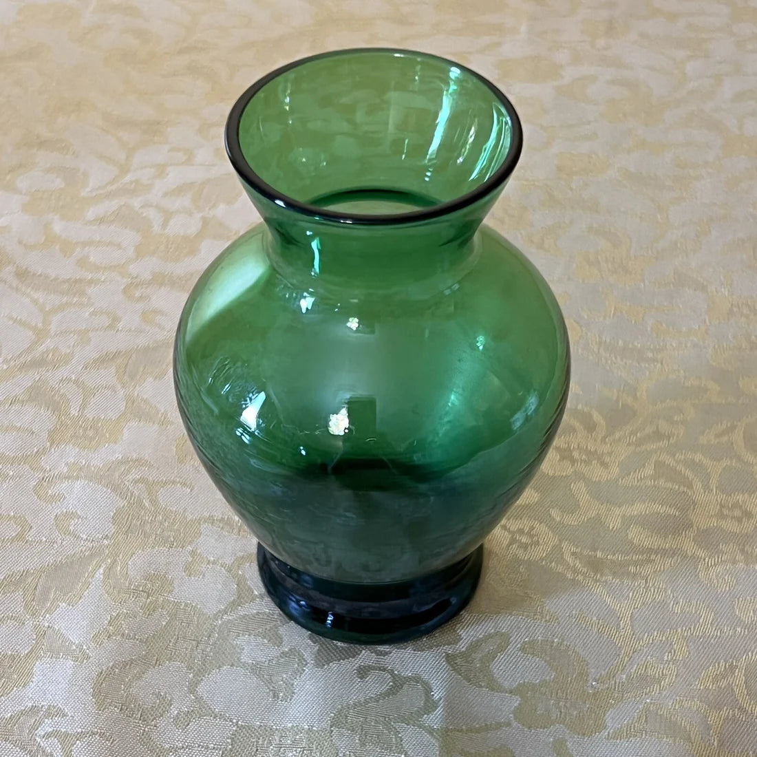 Vintage Green Glads Small Vase