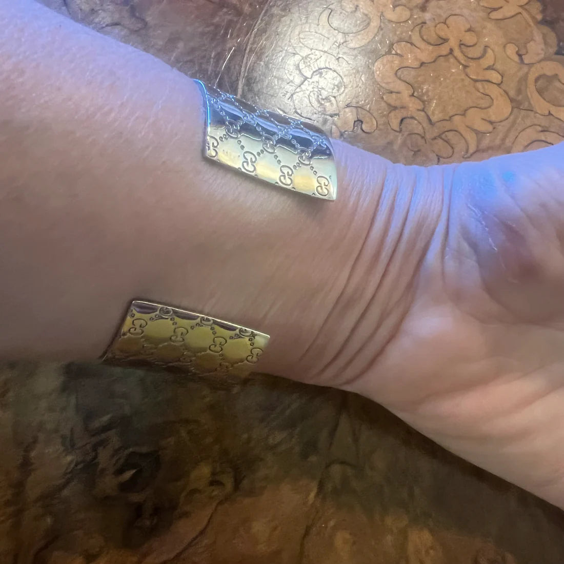 Sterling Silver Plate Gucci Style Cuff