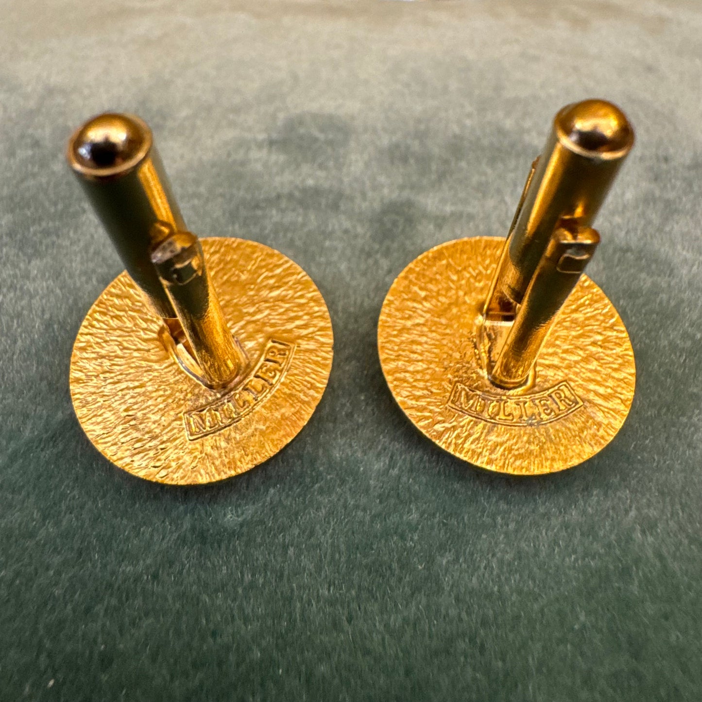 Vintage Gold-Tone Metal Royal NSW Bowling Association Cufflinks