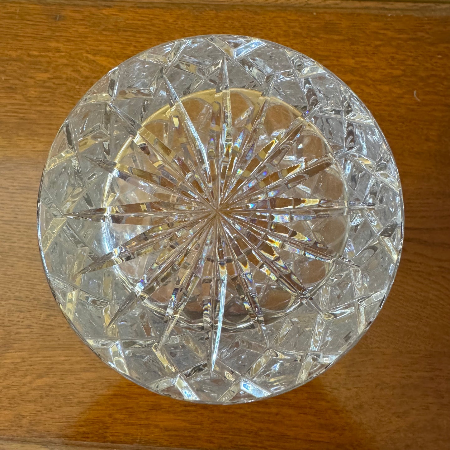 Vintage Crystal Hour Glass Vase