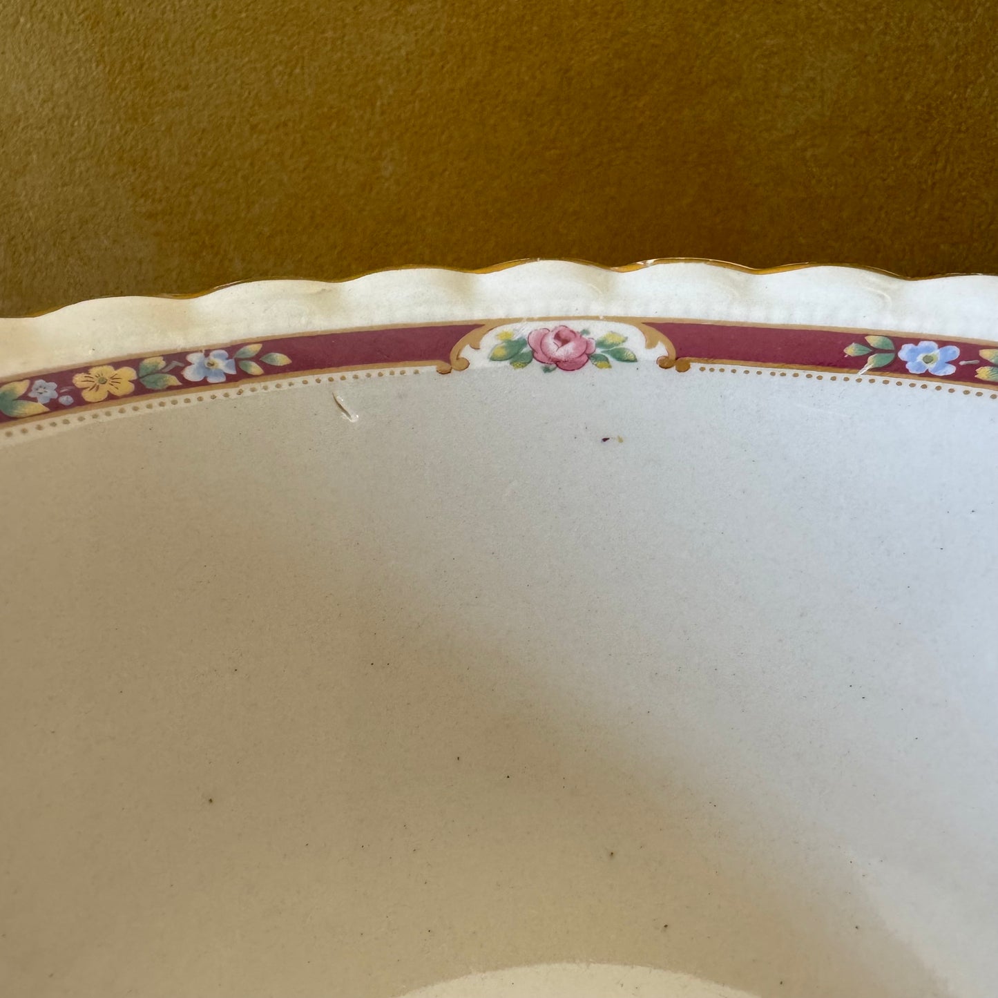 Vintage J & G Meakin Floral Border Print Salad Bowl