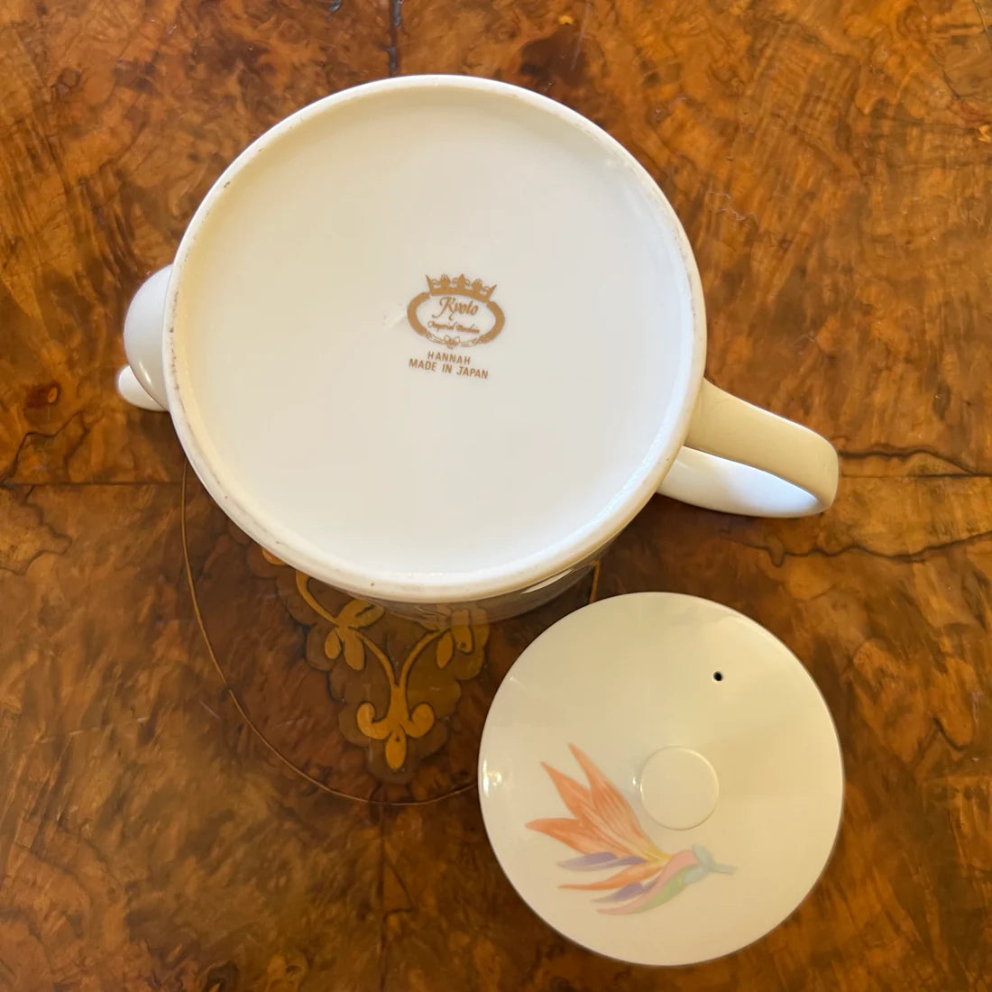 Vintage Hannah Series Bird of Paradise & Lily Design Kyoto Teapot