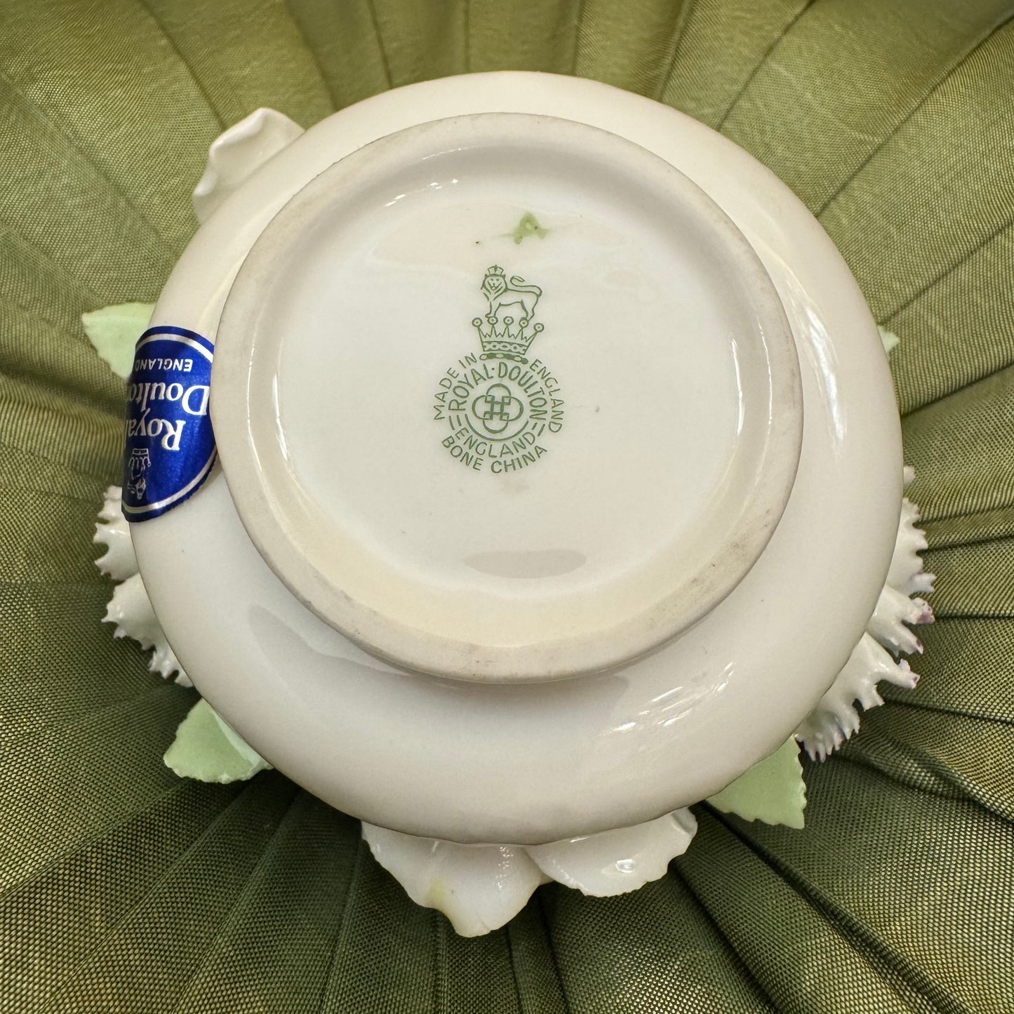 Vintage Royal Doulton Bone China Floral Bouquet Basket Ornament
