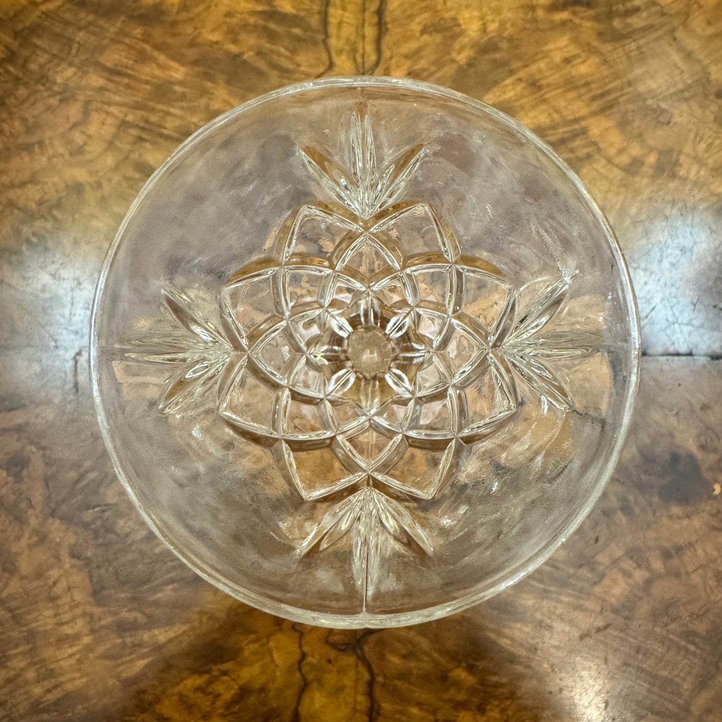 Vintage Crystal Cut Wine Glasses Set Of Five