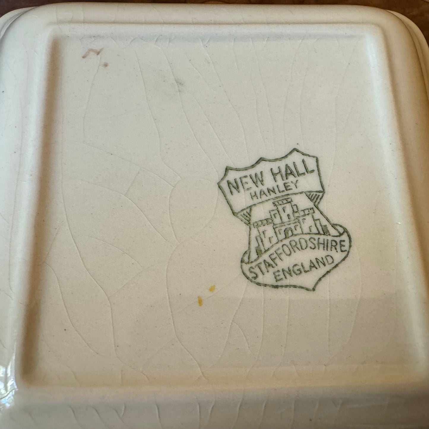 Vintage New Hall Hanley Pottery Sairey Gamp Square Dish