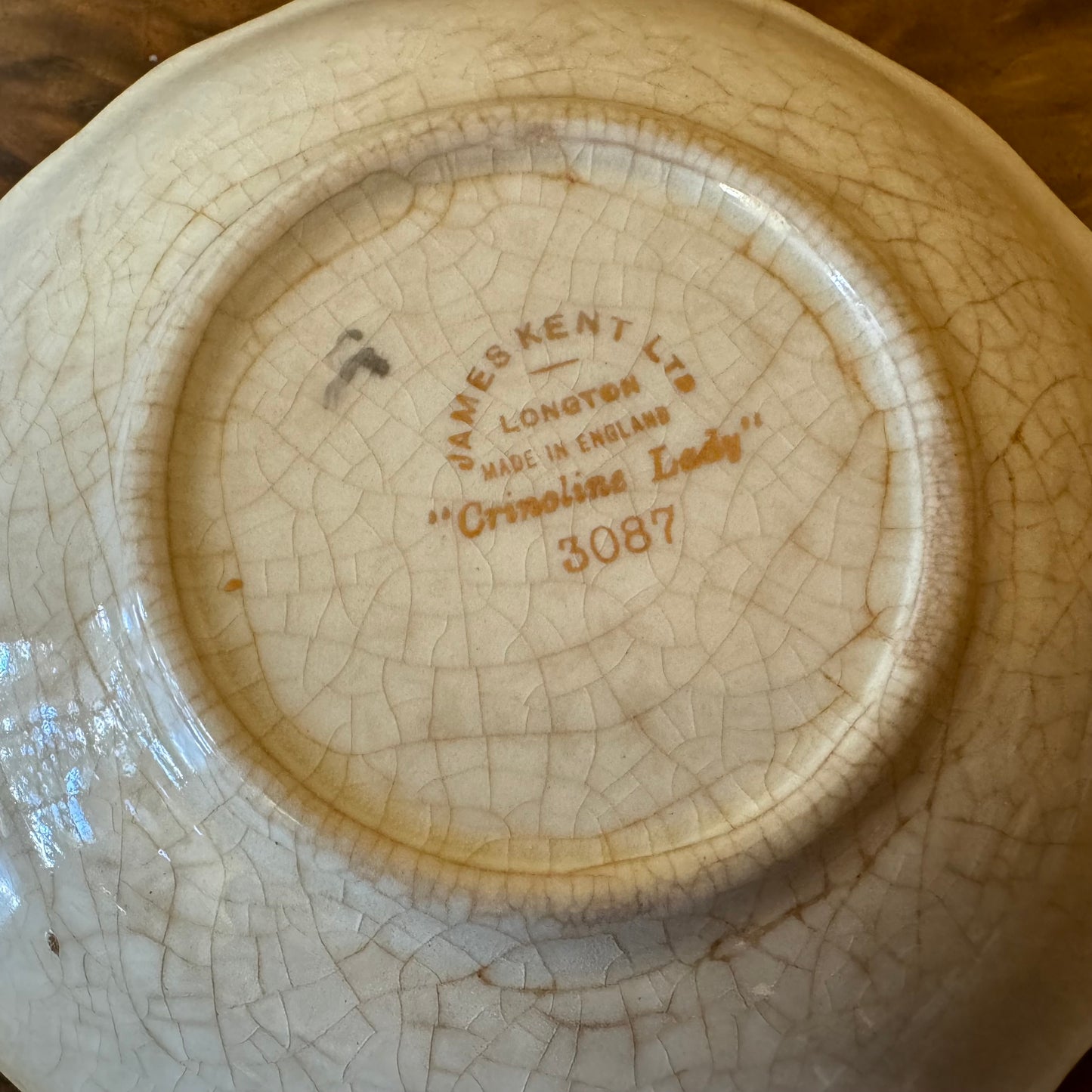 Vintage James Kent Longton, Crinoline Lady Shell Dish