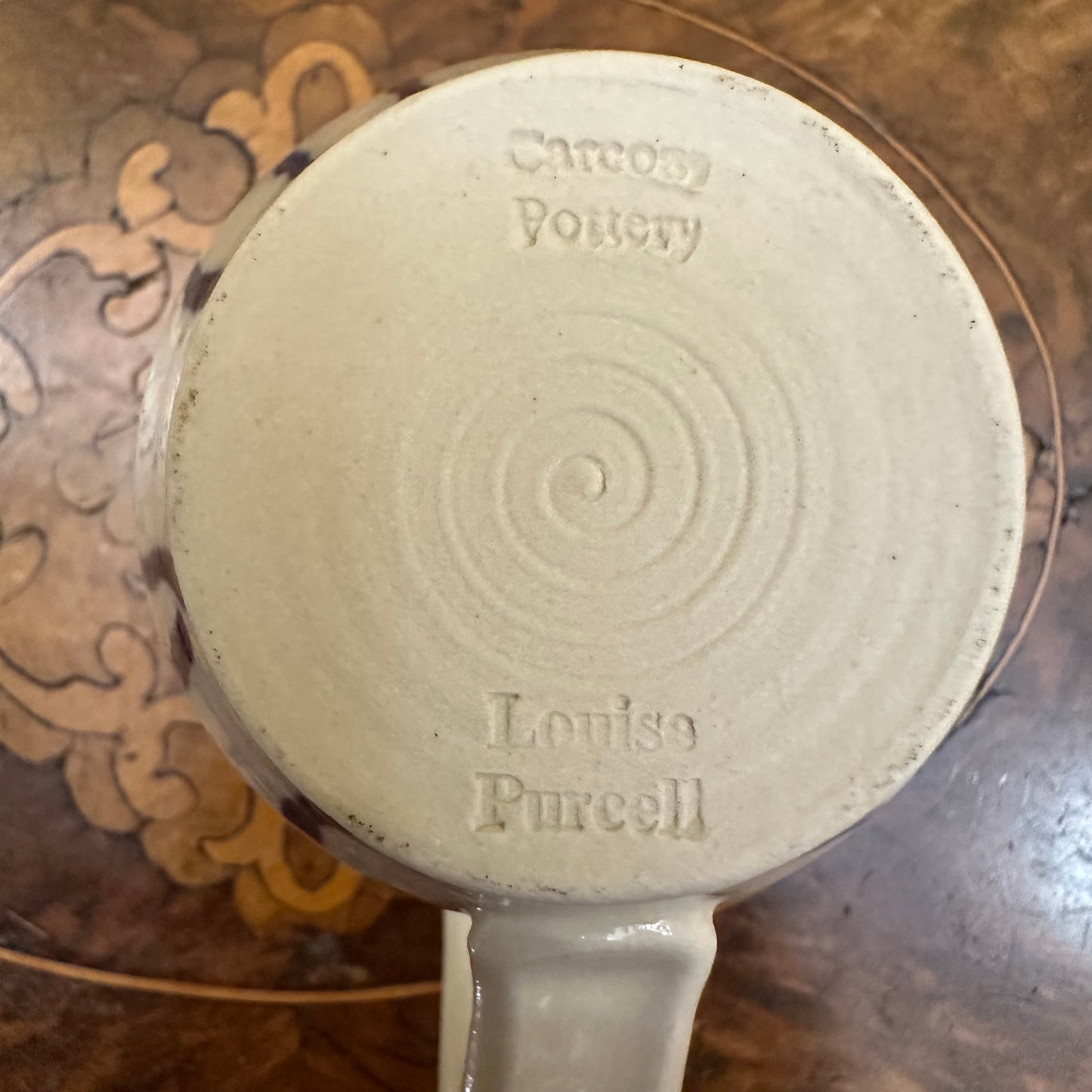 Blue Floral Carcoar Pottery Louisa Purcell Milk Jugs Pair