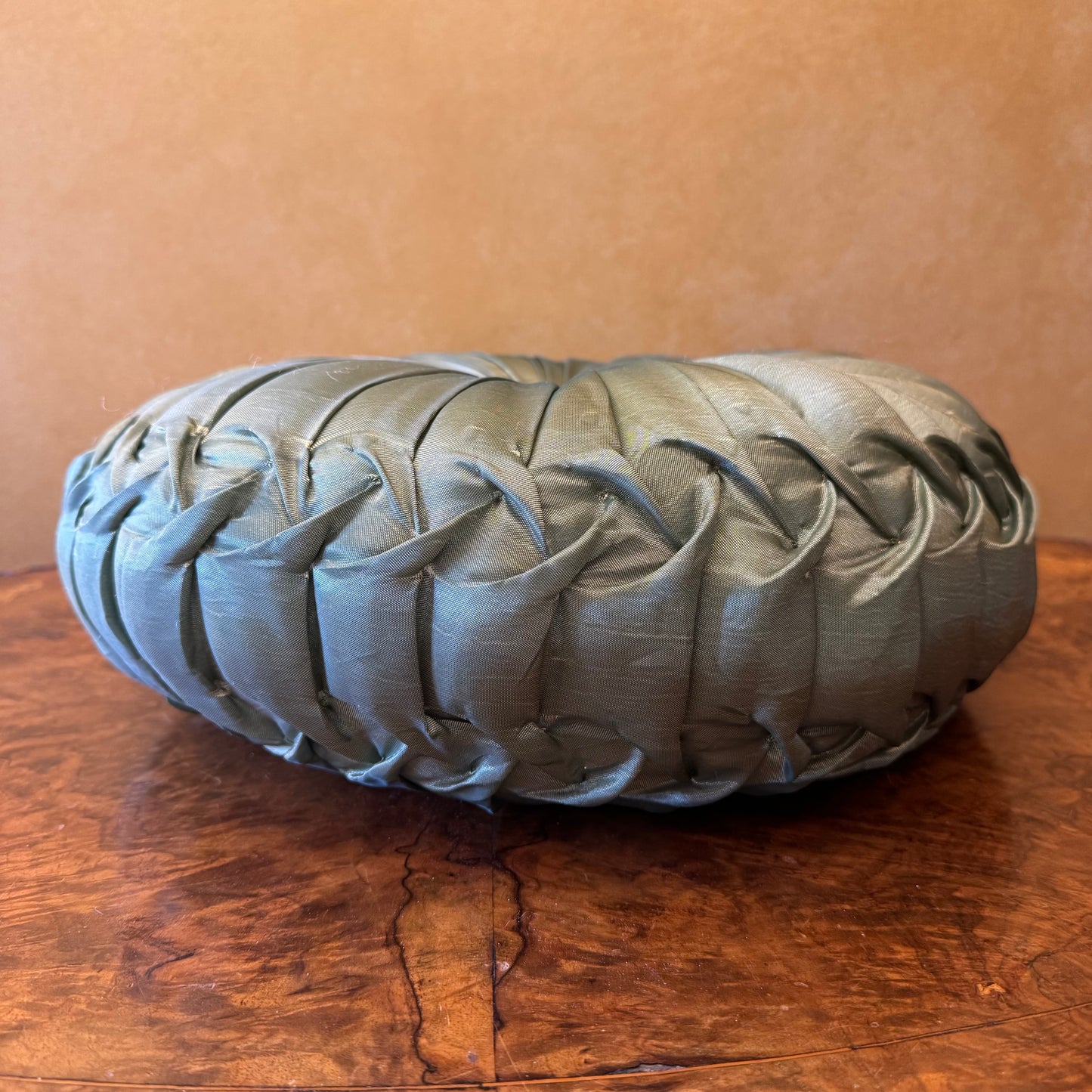 Green Tufted Round Decorative Pillow