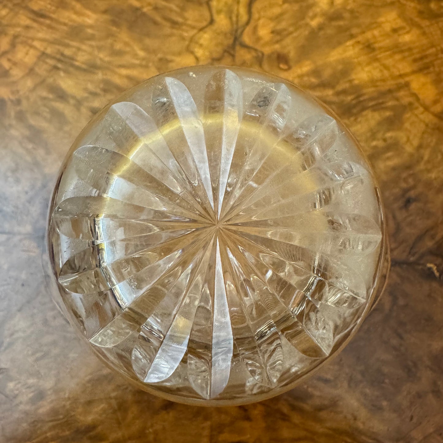Vintage Crystal Cut Pattern Vase