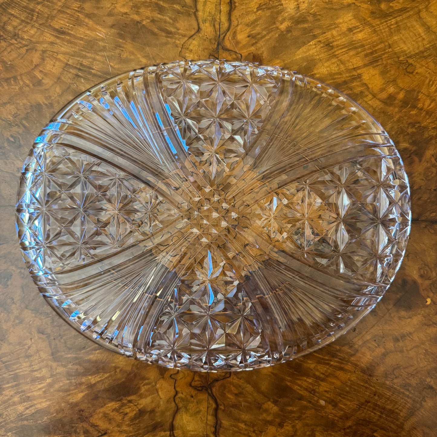 Vintage Stuart Crystal Oval Tray