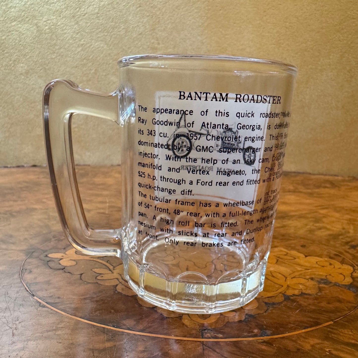 Vintage Bantam Roadster Print Glass Mug
