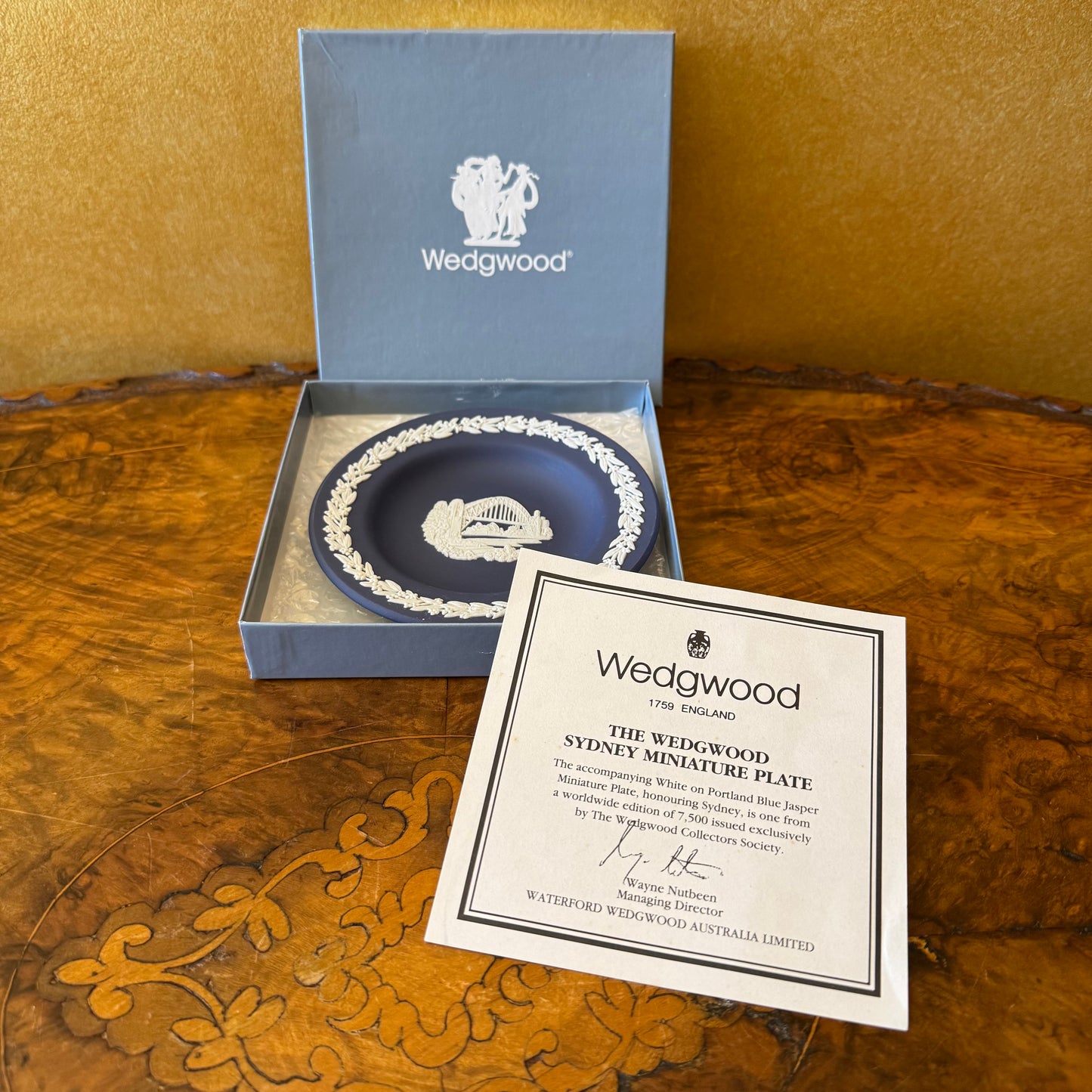 Limited Edition Wedgwood Blue Portland Jasperware Sydney Harbour Bridge Small Plate
