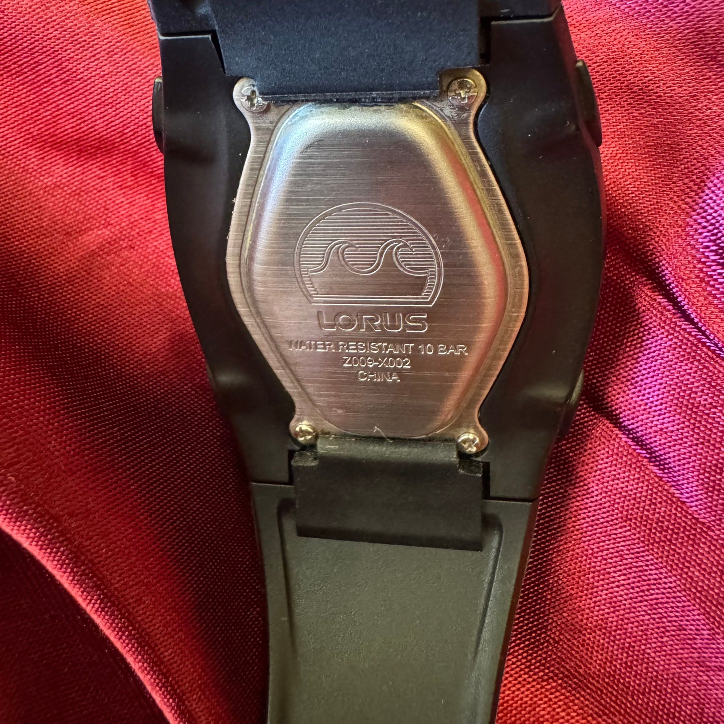Lorus Digital Z009-X002 Black Resin Strap Watch