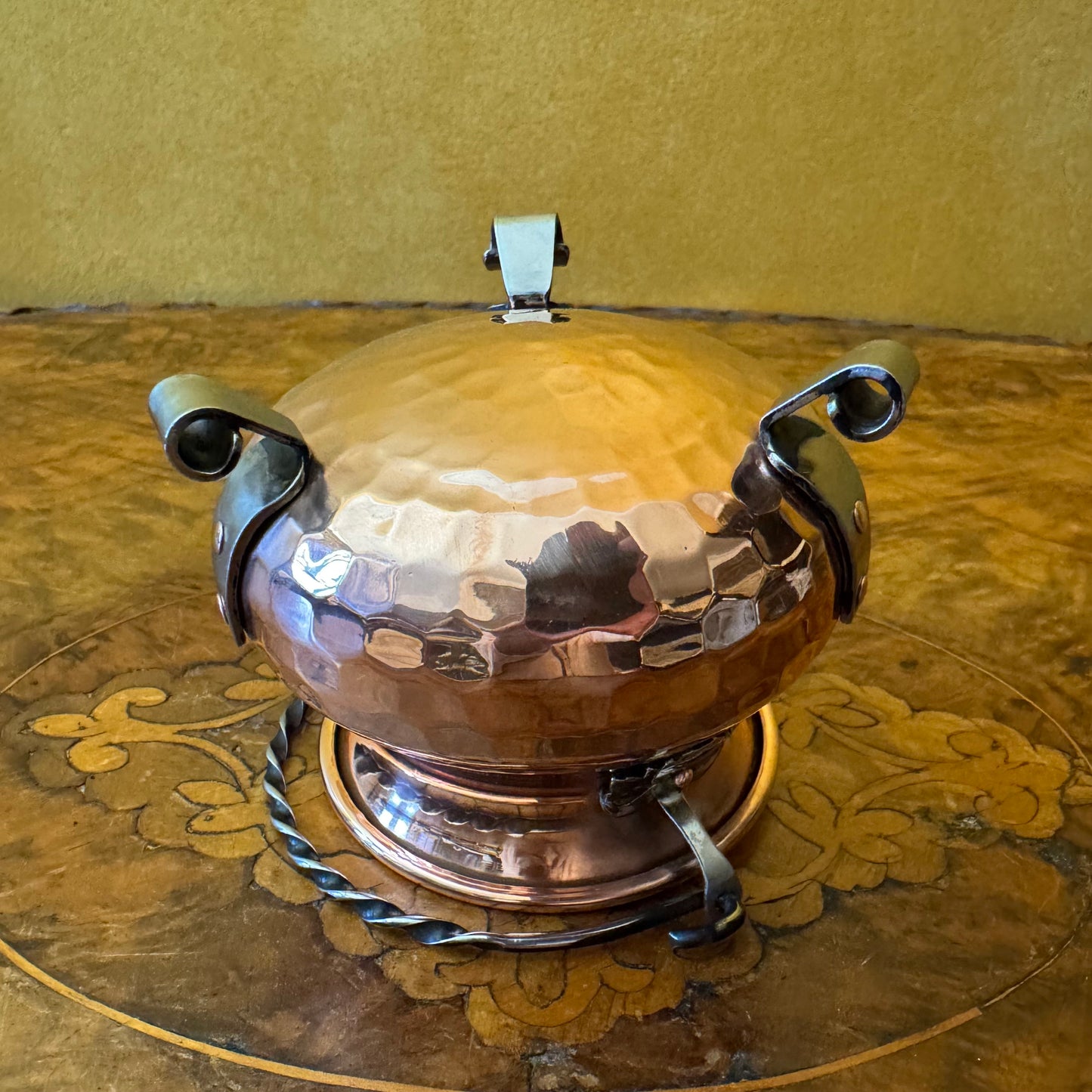 Vintage Swiss Copper Small Cauldron Pot