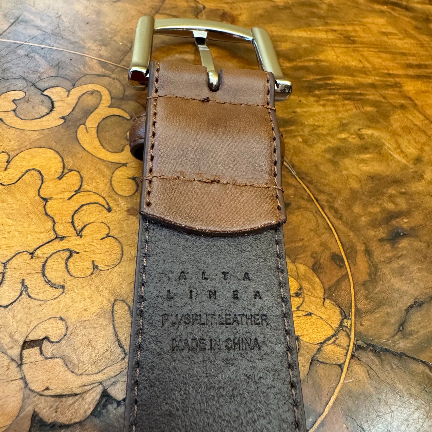 Alta Linea Mens Leather Brown Belt