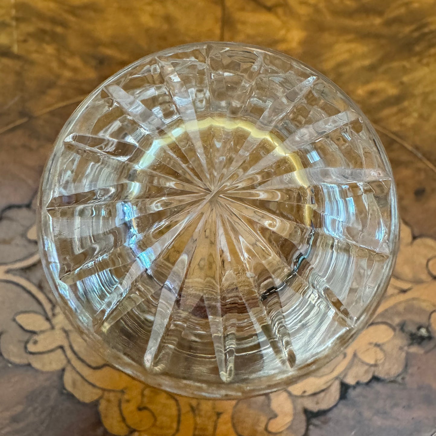 Vintage Glass Cut Tumblers Set Of Five