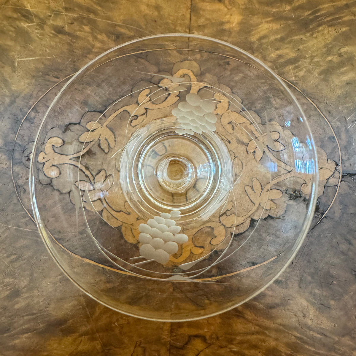 Vintage Etched Grapes Port Sherry Glasses Set Of Five