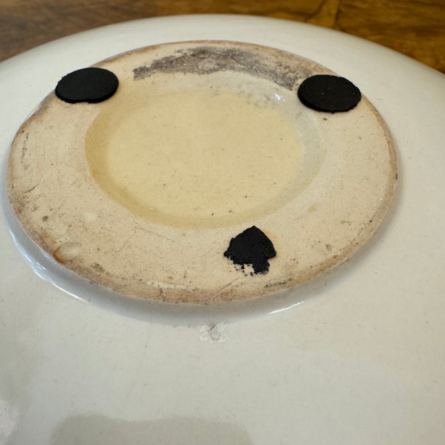 Pottery Black & White Swirl Design Shallow Bowl