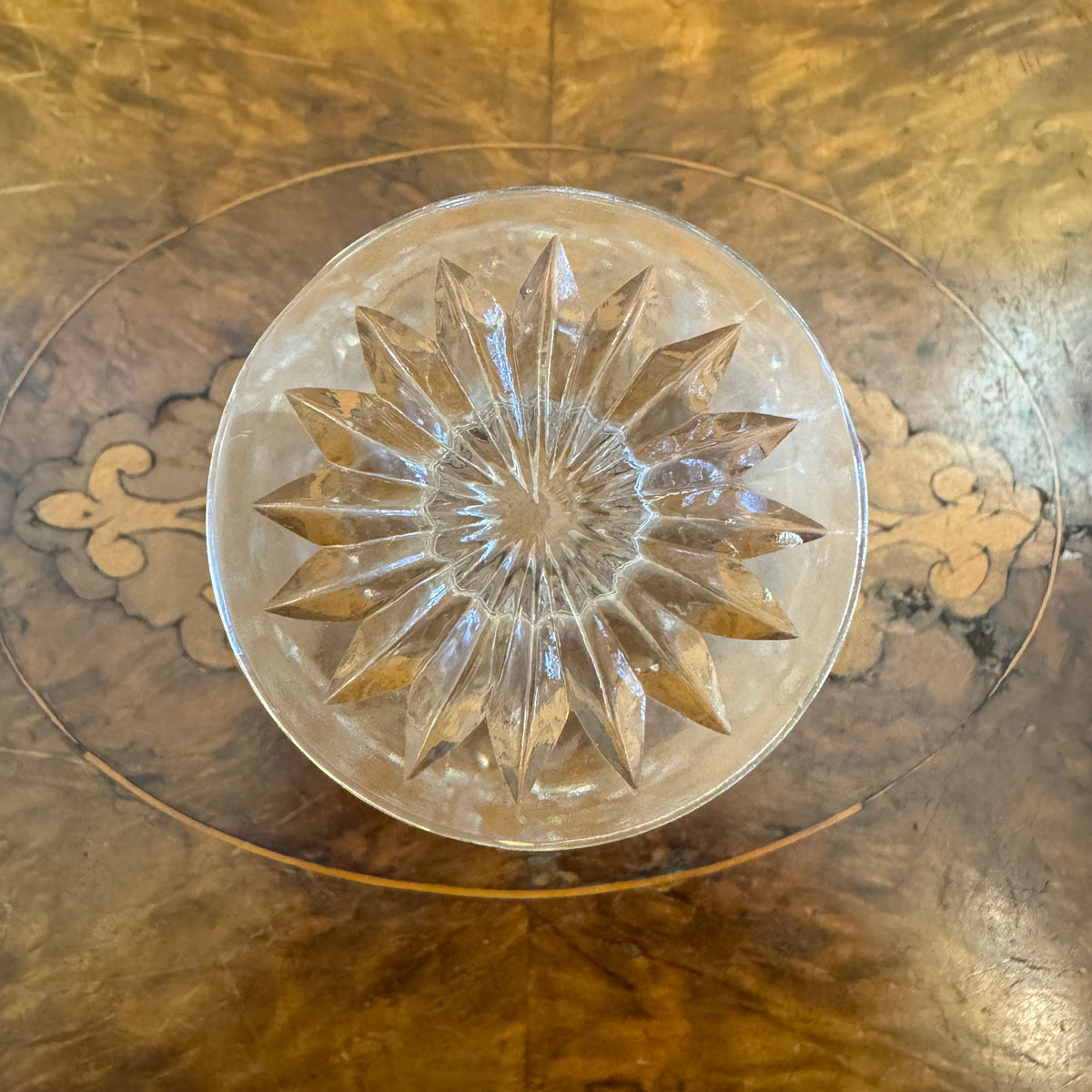 Vintage Glass Cut Small Bud Vase Pair