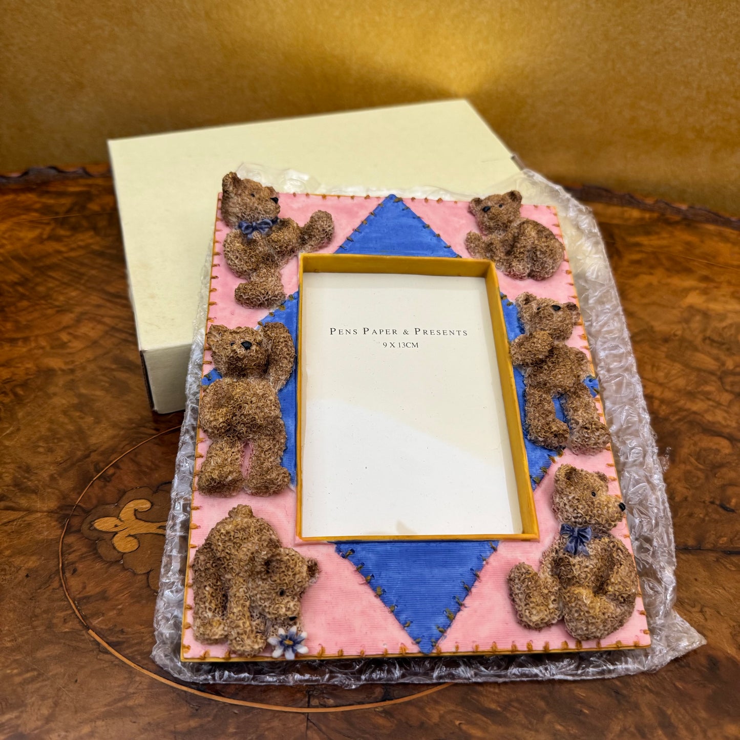 Pens Paper & Presents Pink Bears Photo Frame 9x 13cm