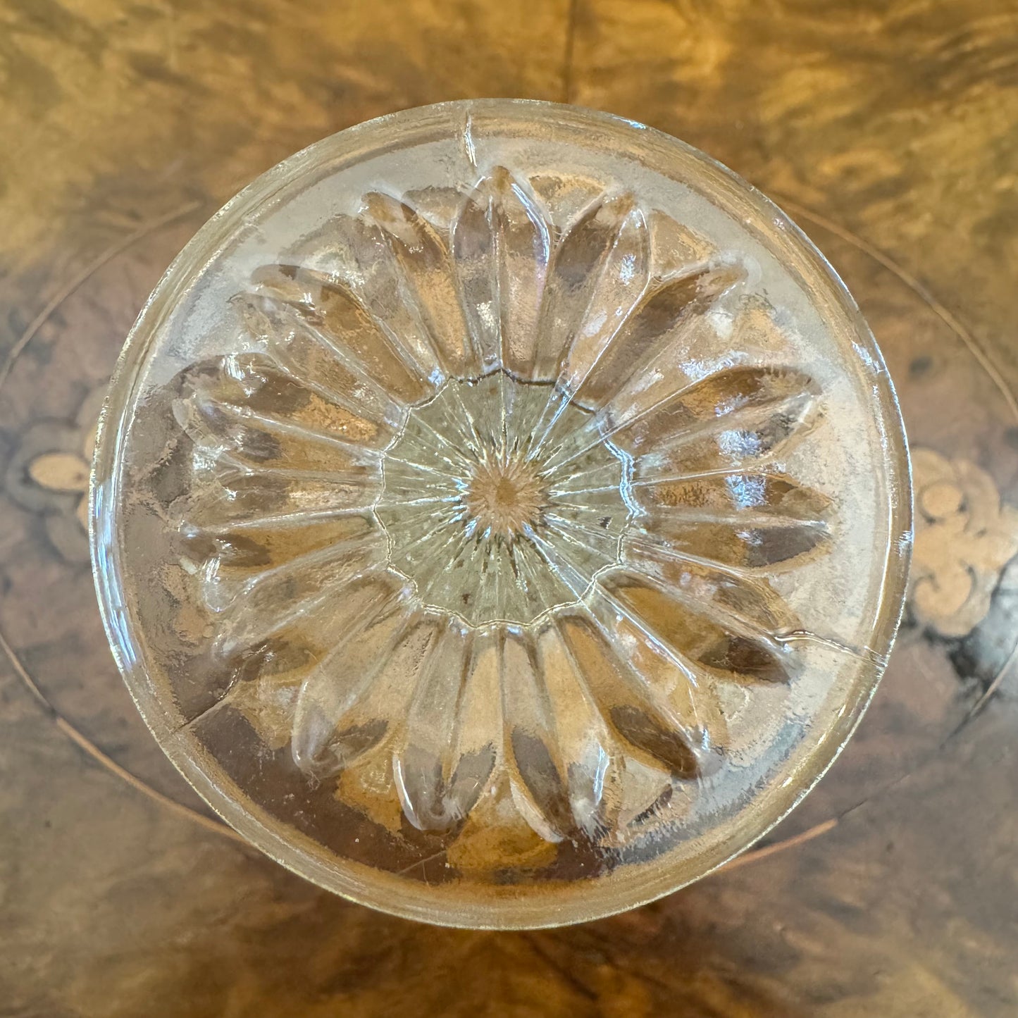 Vintage Glass Cut Small Vase