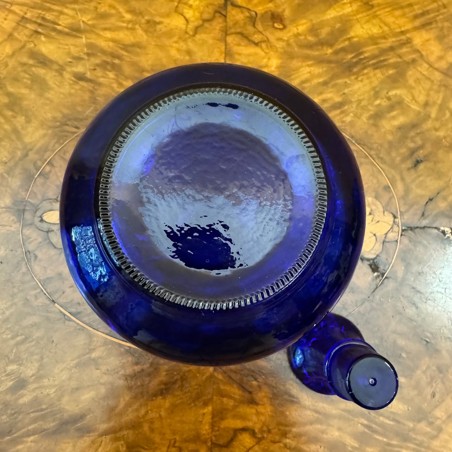 Vintage Cobalt Blue Glass Decanter