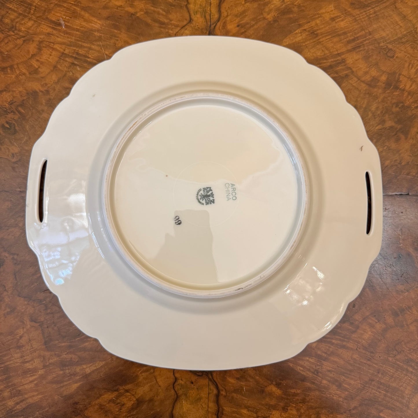 Arco China Czechoslovakia Leaves Print Cake Plate