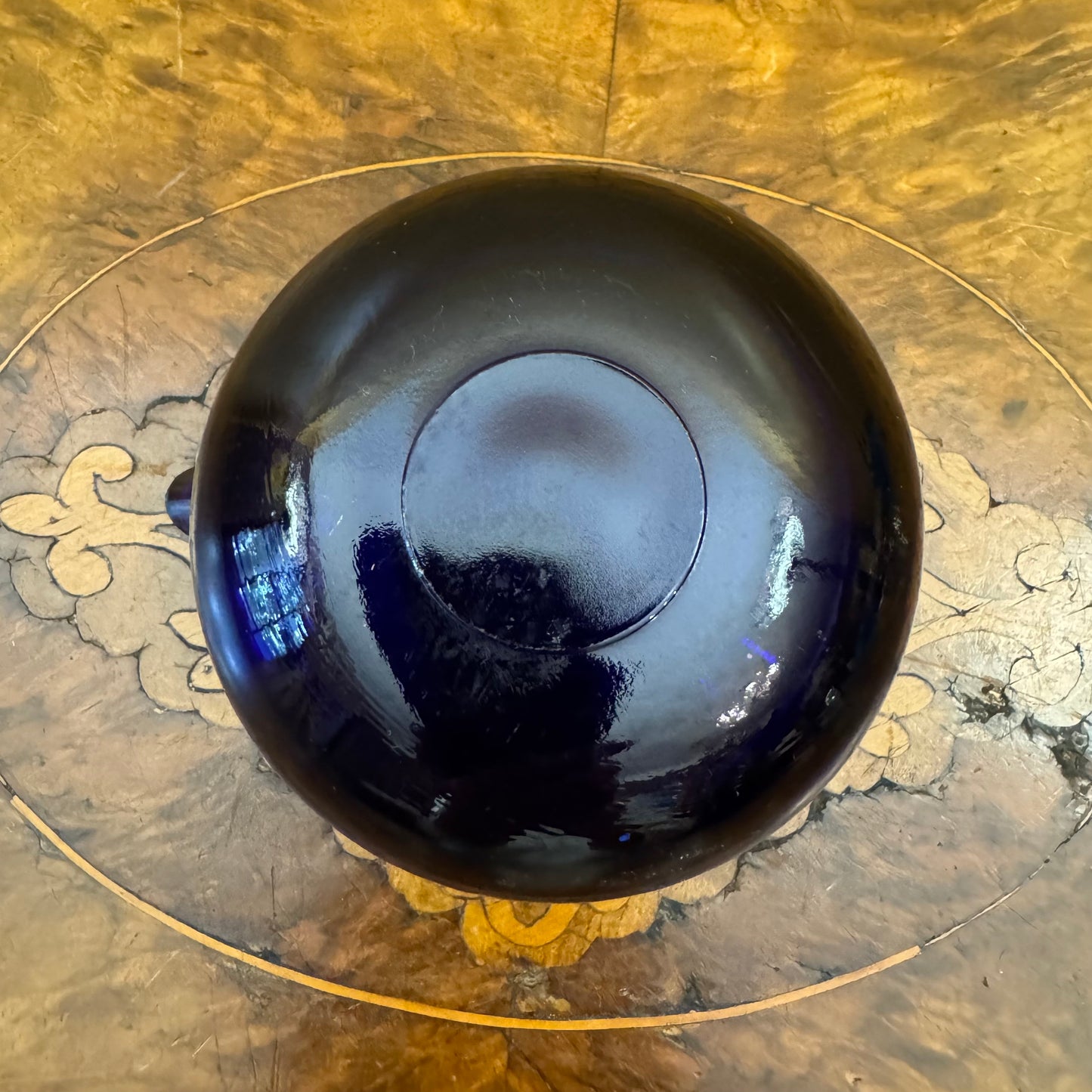 Vintage Celtic Quality Plate Cobalt Blue Glass Bowl Creamer Jug