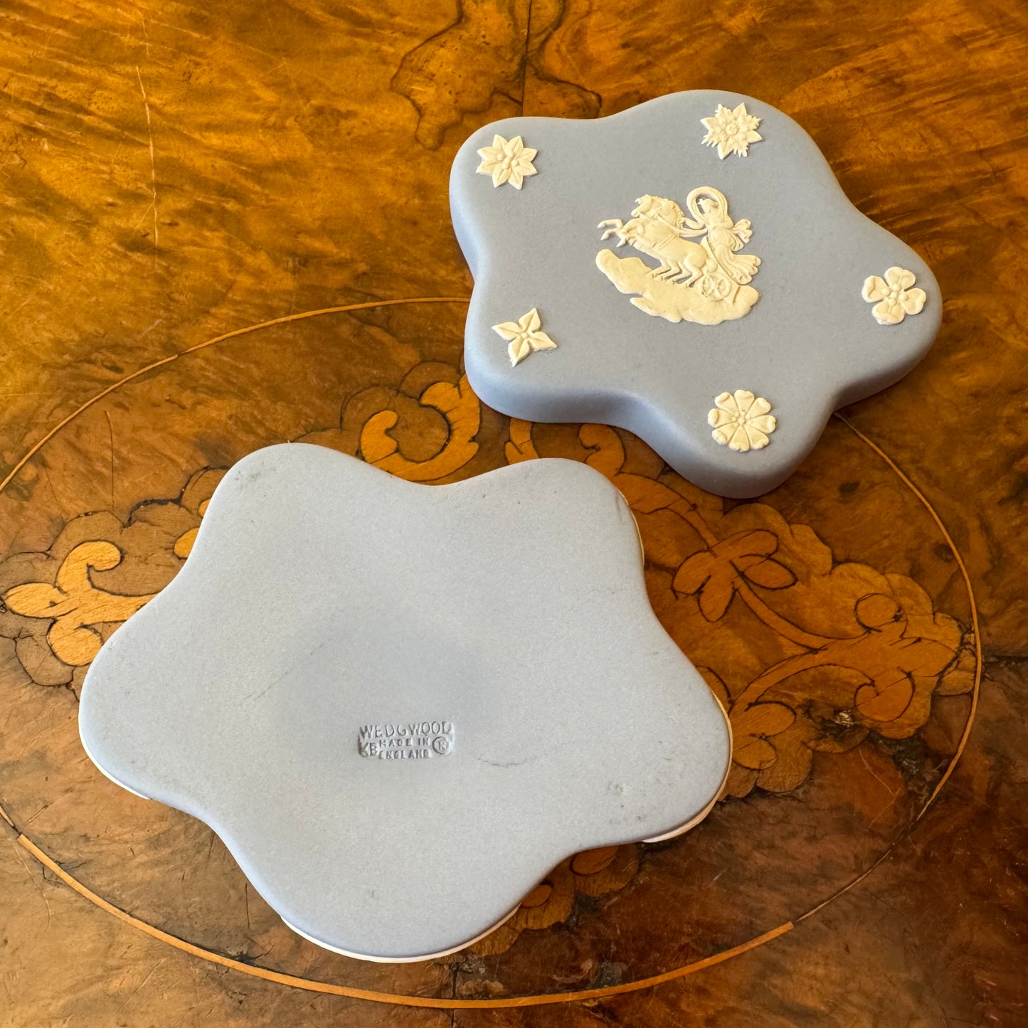 Vintage Wedgwood Jasperware Blue Star Shaped Trinket Box