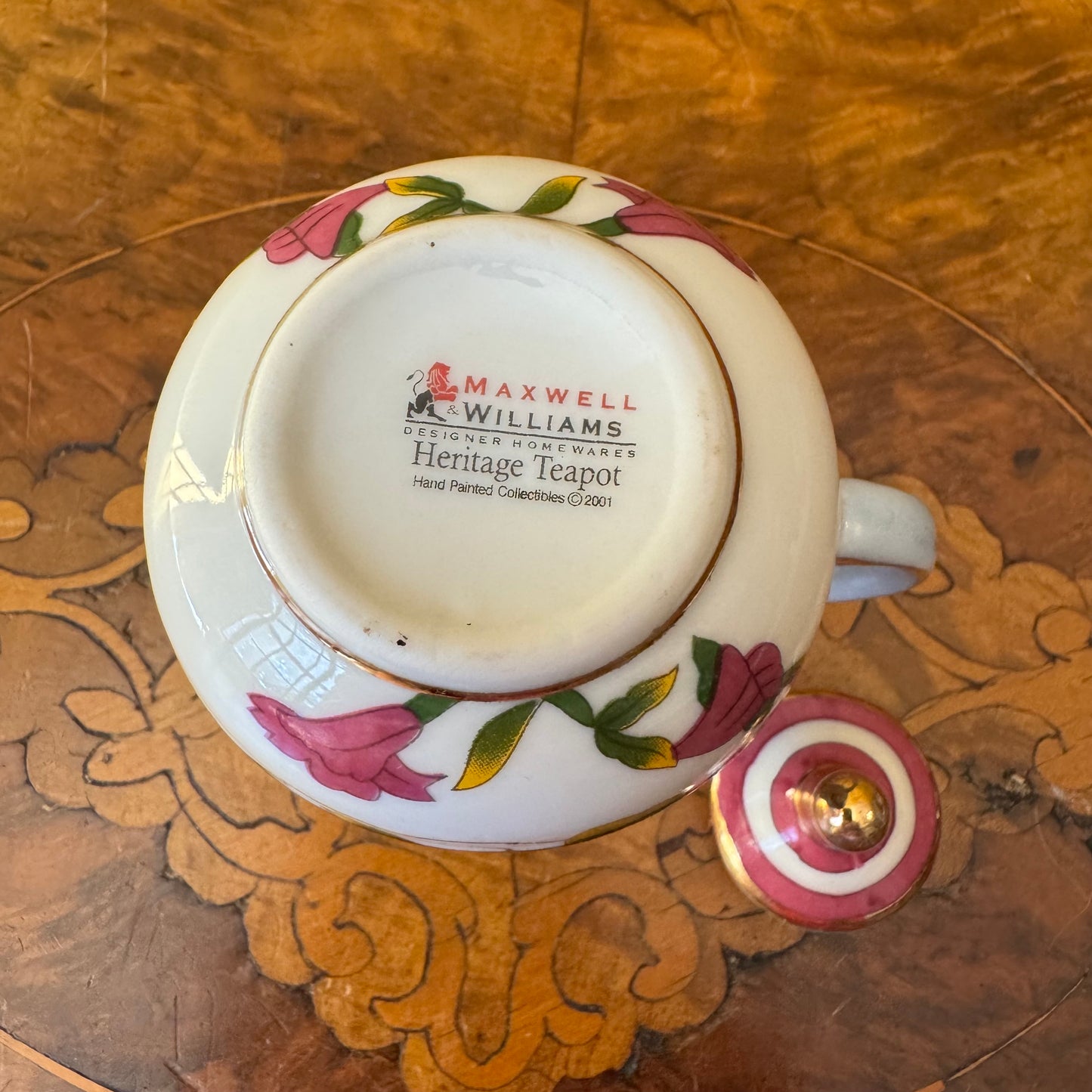 Maxwell & Williams Hummingbird Pink Flowers Porcelain Miniature Teapot