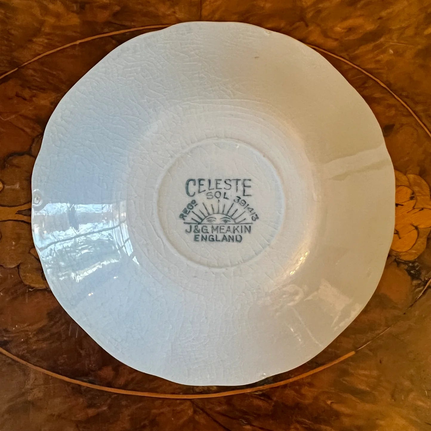 Vintage J & G Meakin Celeste Light Blue Demitasse Coffee Saucer