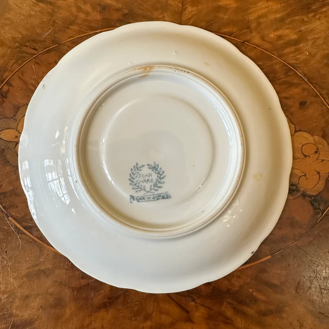 Vintage Joan Ware Violets Print Saucer