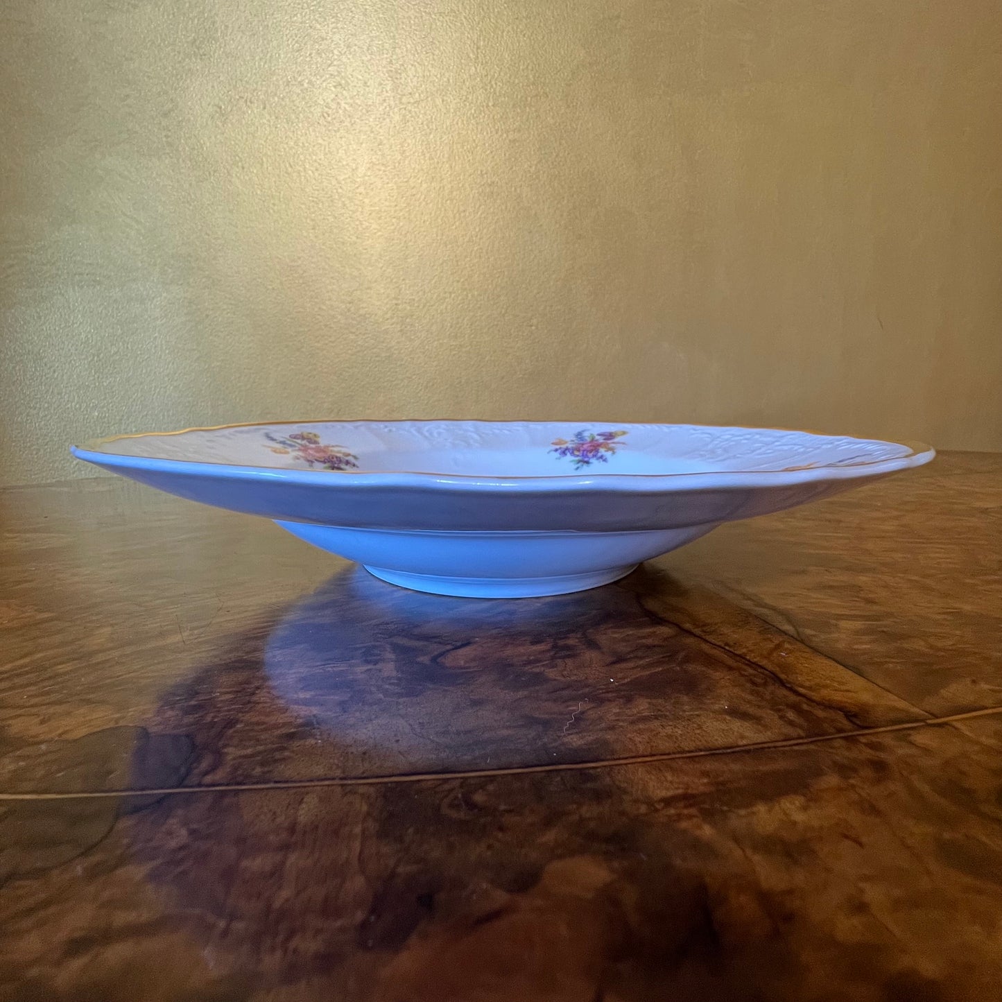 LC Bernadotte Floral Gold Trim Salad Desert Bowl