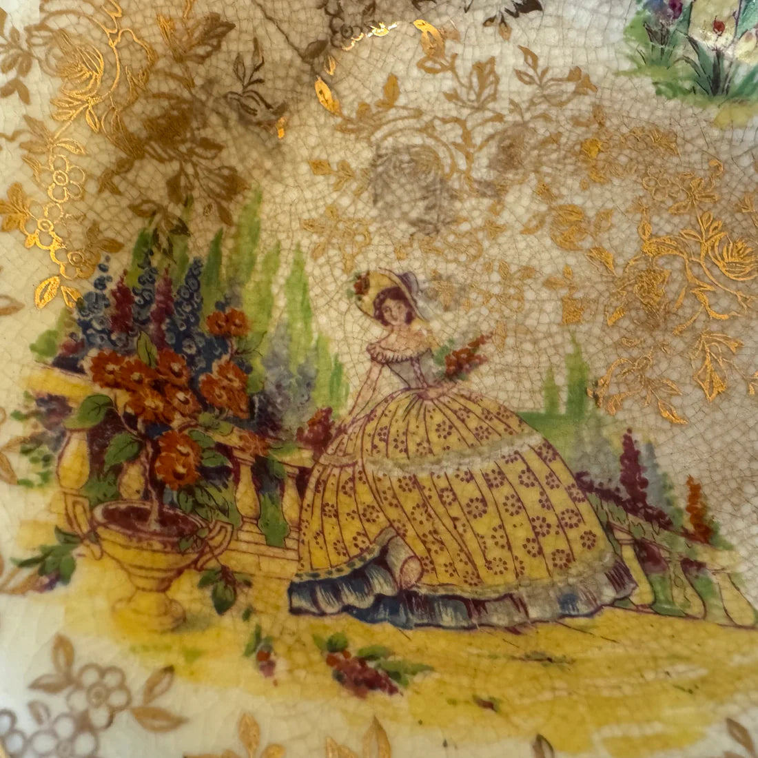 Vintage Lady Crinoline Empire Ware Square Dish