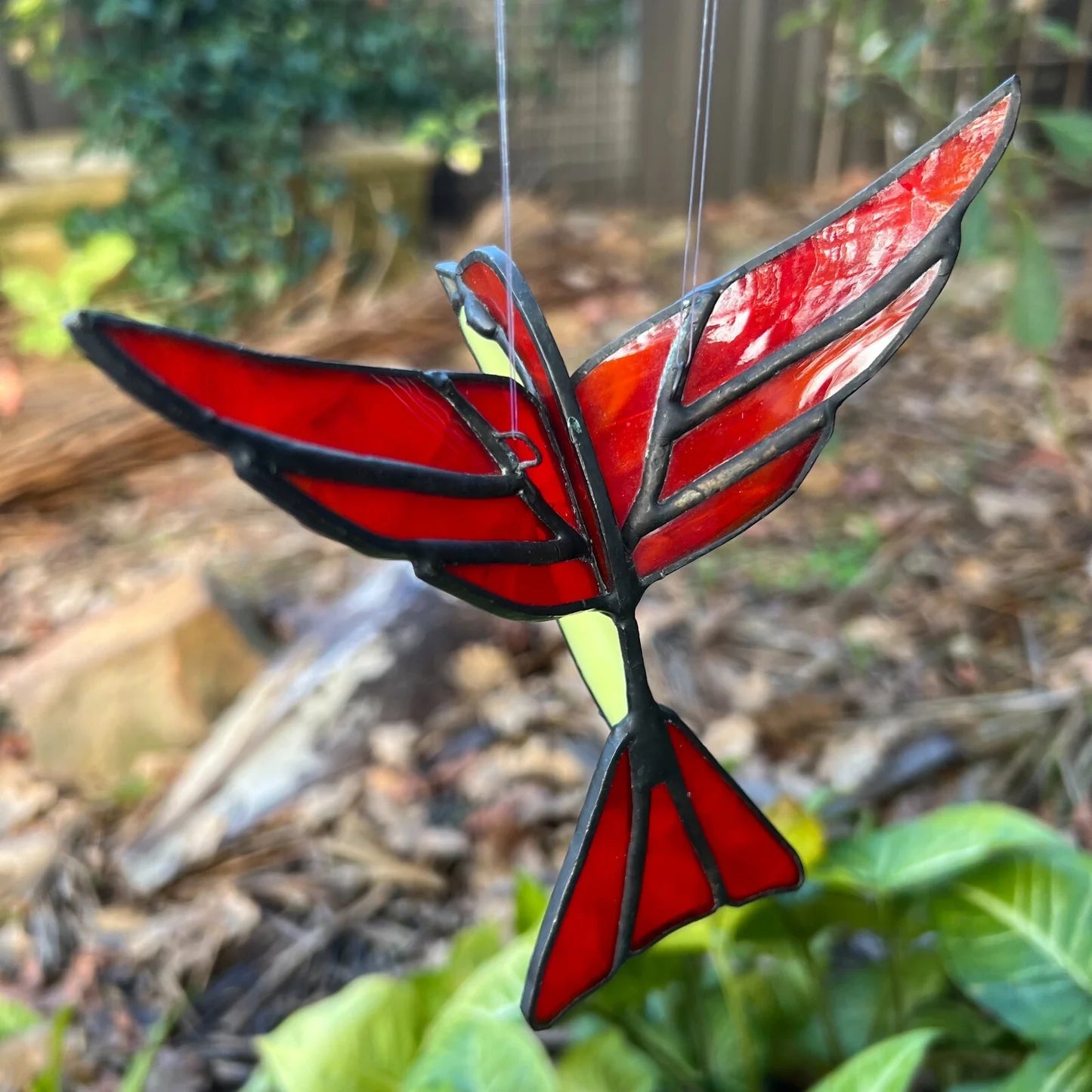 Vintage Lead Light Fairy Swallow Bird Hanging Ornament